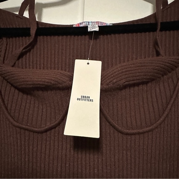 NWT Urban Outfitters Brown Jezebel Corset Ribbed Mini Dress Size XS - Picture 7 of 8